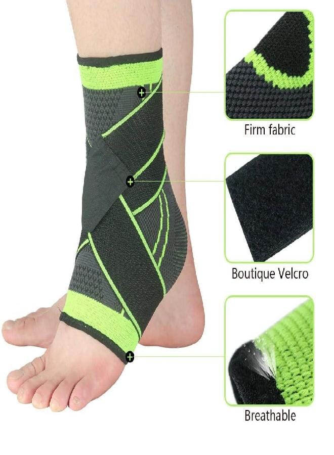 Ankle Brace for Women & Men | Adjustable Wrap Sprained Ankle Support | Compression Sleeve (Pair) Heel Brace Support for Pain, Injury Recovery, Eases Swelling | (Large) - Image 2